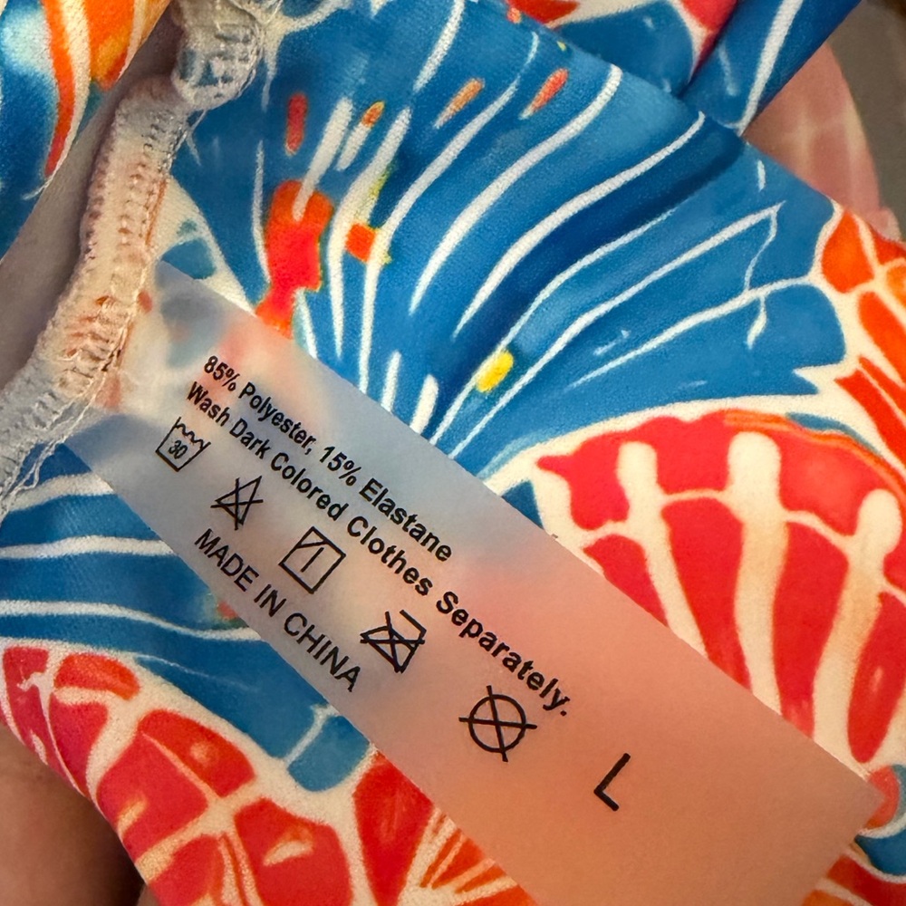 Colorful Shell Print Bikini Set - Blue & Orange - Picture 6 of 6